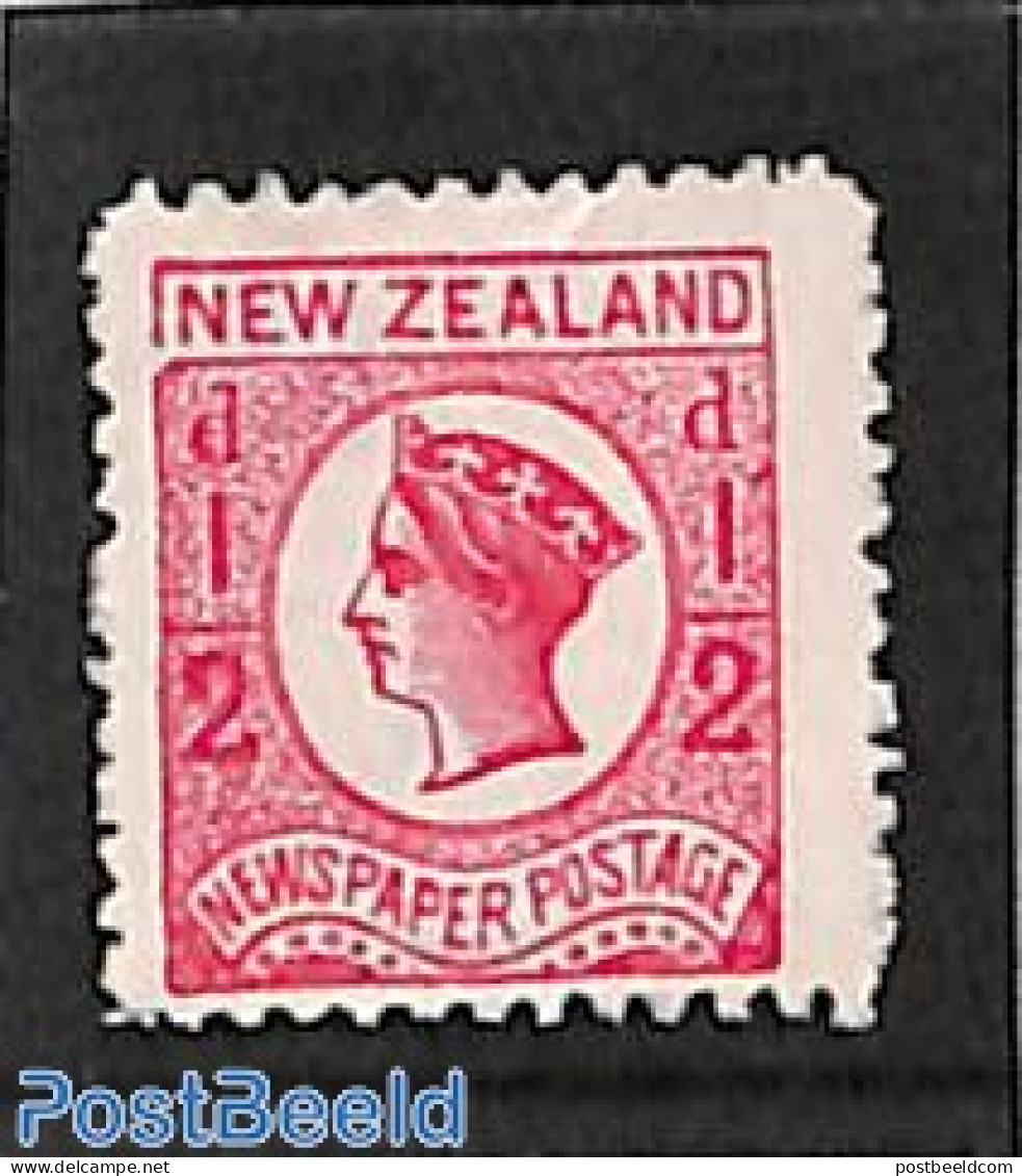 New Zealand 1875 1/2d, WM Small Star, Perf. 12.5, Without Gum, Unused (hinged) - Ongebruikt