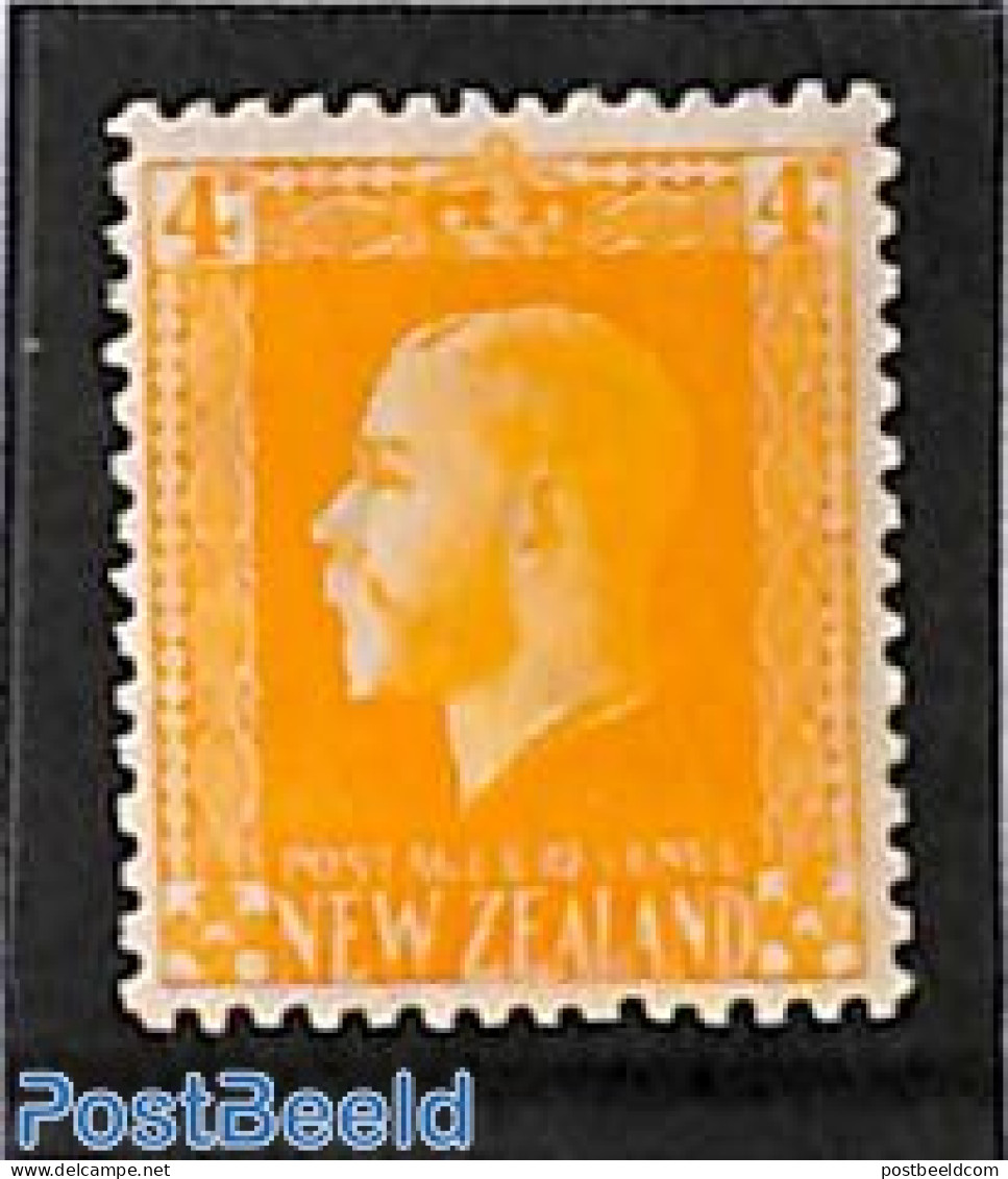 New Zealand 1915 4p, Perf. 14:13.5, Stamp Out Of Set, Unused (hinged) - Ungebraucht