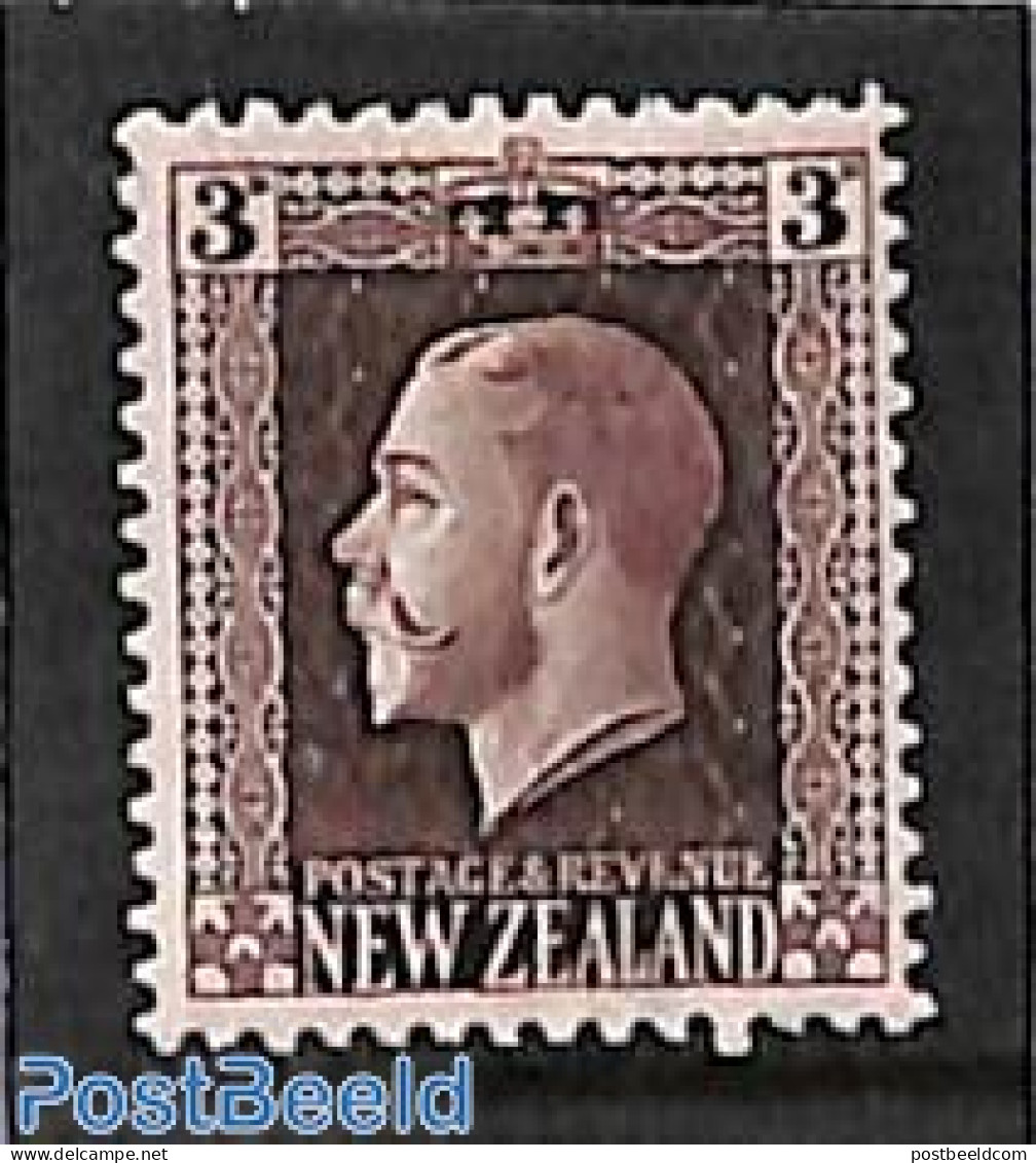 New Zealand 1916 3p, Perf. 14, Stamp Out Of Set, Unused (hinged) - Nuevos