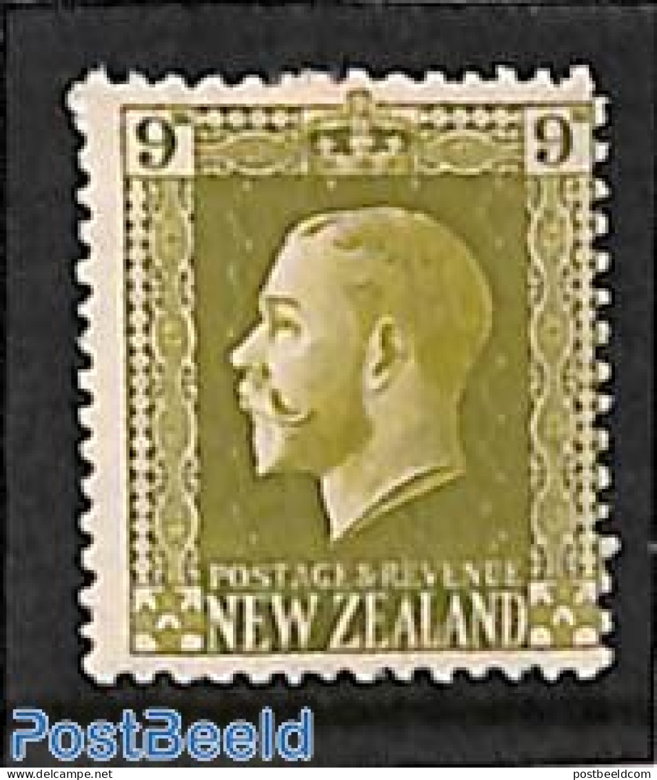 New Zealand 1915 9d, Perf. 14:14.5, Stamp Out Of Set, Unused (hinged) - Ongebruikt