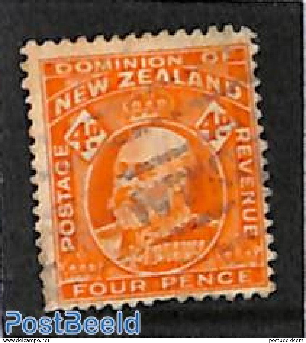 New Zealand 1909 4d, Perf. 14:14.5, Used, Used Or CTO - Oblitérés