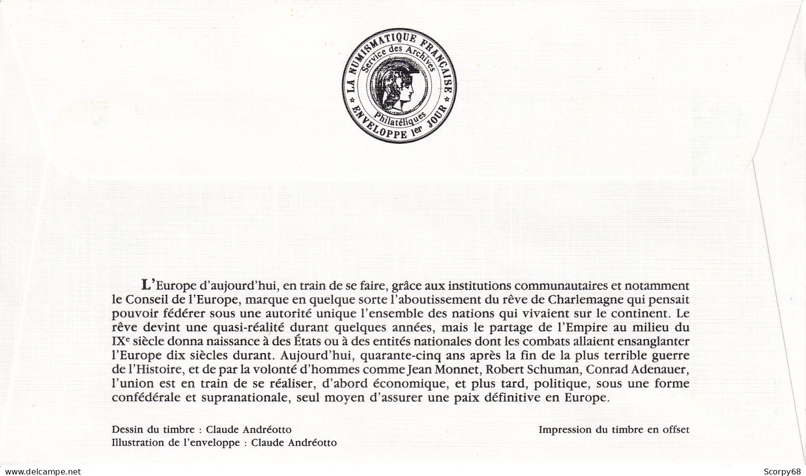 FDC 26/05/1990: CONSEIL DE L'EUROPE - Y&T N° 104 (Timbres De Service) - 1990-1999