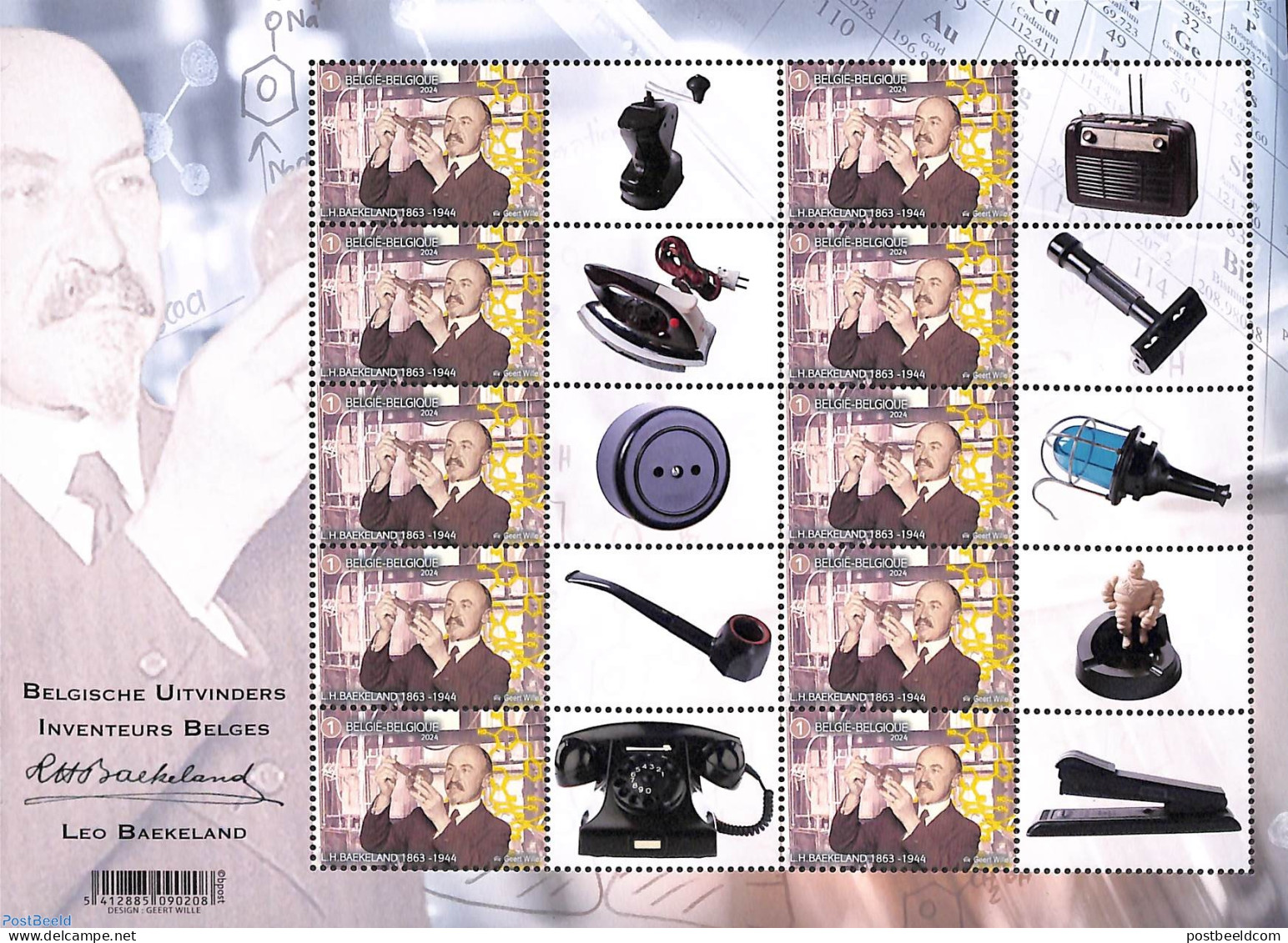 Belgium 2024 Leo Baekeland M/s, Mint NH, Science - Inventors - Art - Industrial Design - Unused Stamps