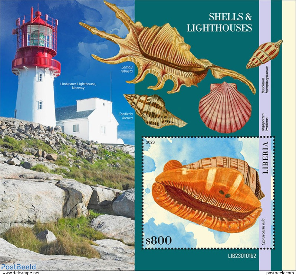 Liberia 2023 Shells & Lighthouses, Mint NH, Nature - Various - Shells & Crustaceans - Lighthouses & Safety At Sea - Meereswelt