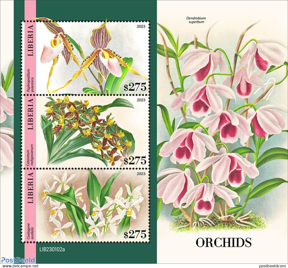 Liberia 2023 Orchids, Mint NH, Nature - Flowers & Plants - Orchids - Autres & Non Classés