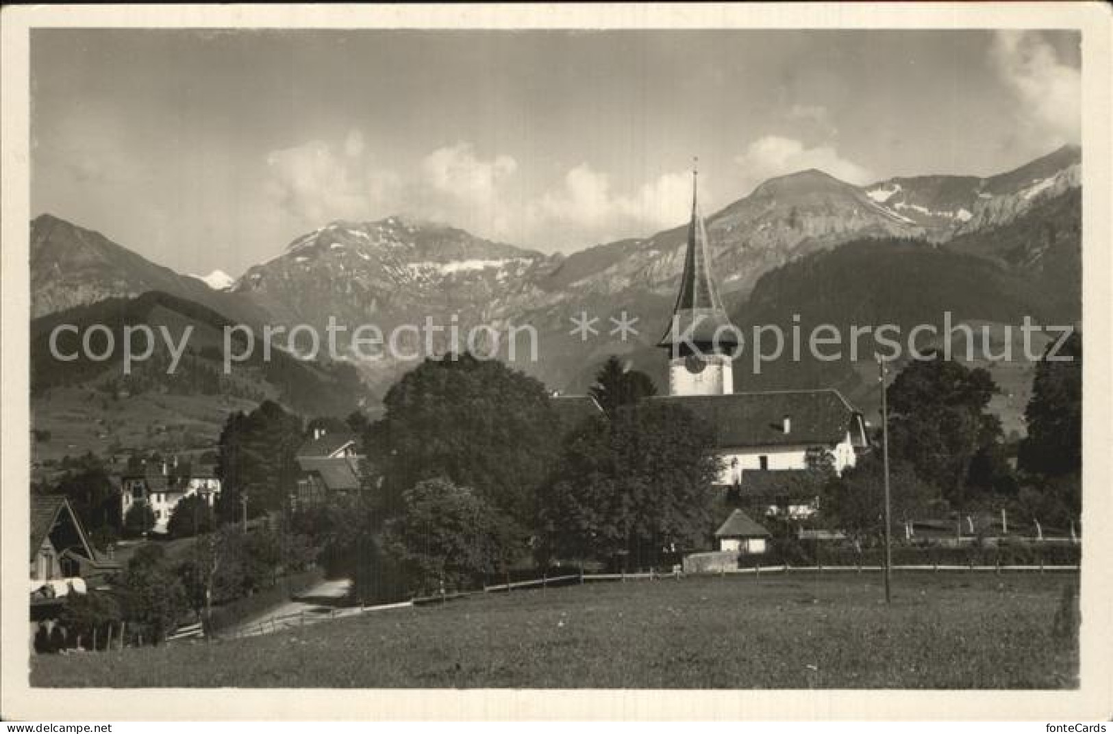 12586394 Aeschi BE Kirche Alpen Aeschi Spiez - Otros & Sin Clasificación