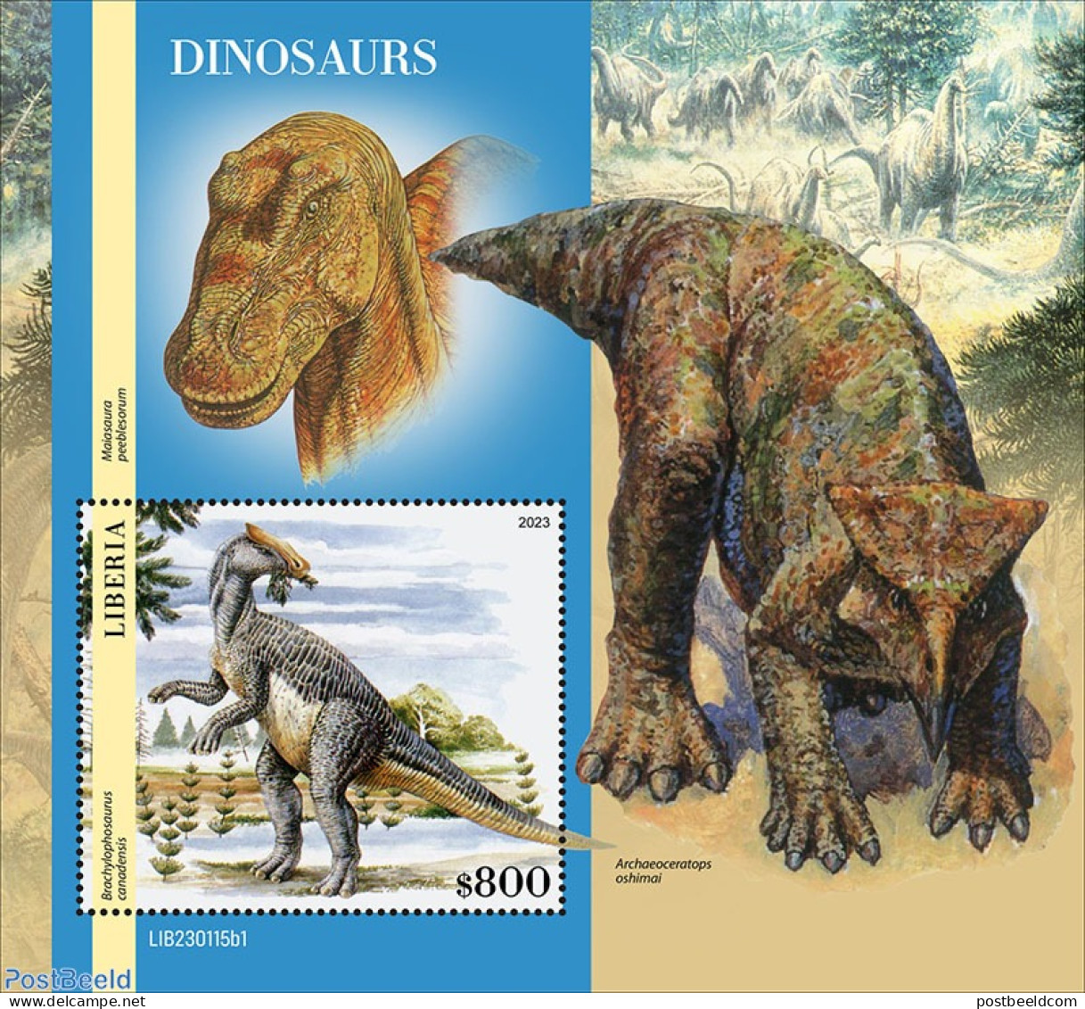 Liberia 2023 Dinosaurs, Mint NH, Nature - Prehistoric Animals - Prehistorisch