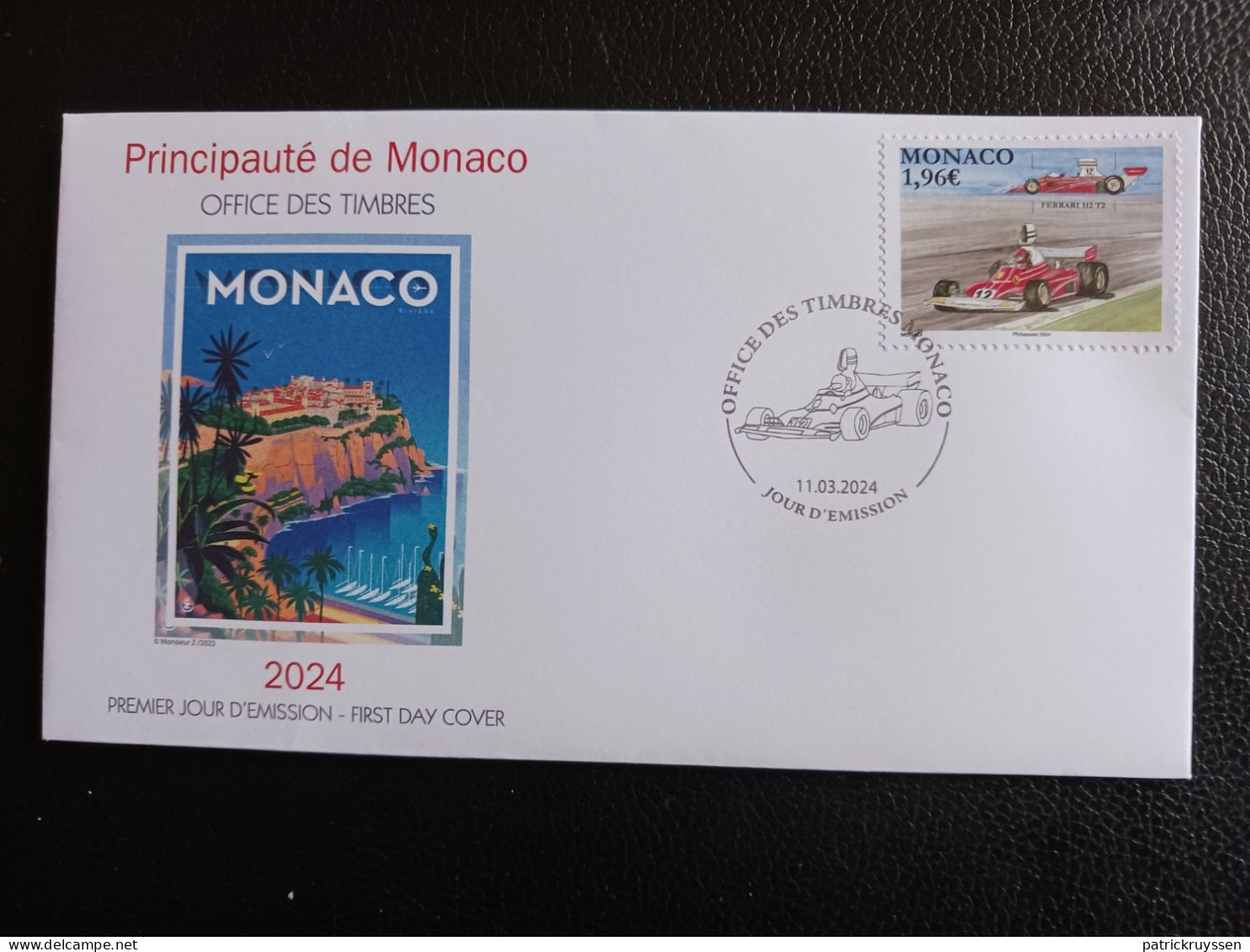 Monaco 2024 Race Cars Sport Formula One FERRARI 312 T2 Legendary Cars 1v FDC PJ - Nuevos