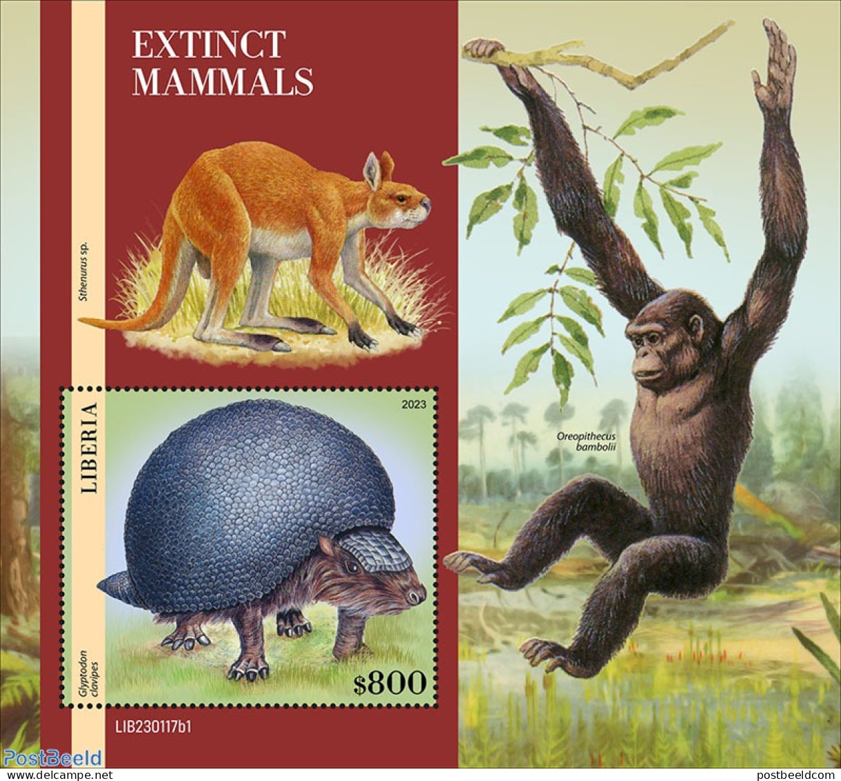 Liberia 2023 Extinct Mammals, Mint NH, Nature - Monkeys - Prehistoric Animals - Prehistory - Vor- U. Frühgeschichte