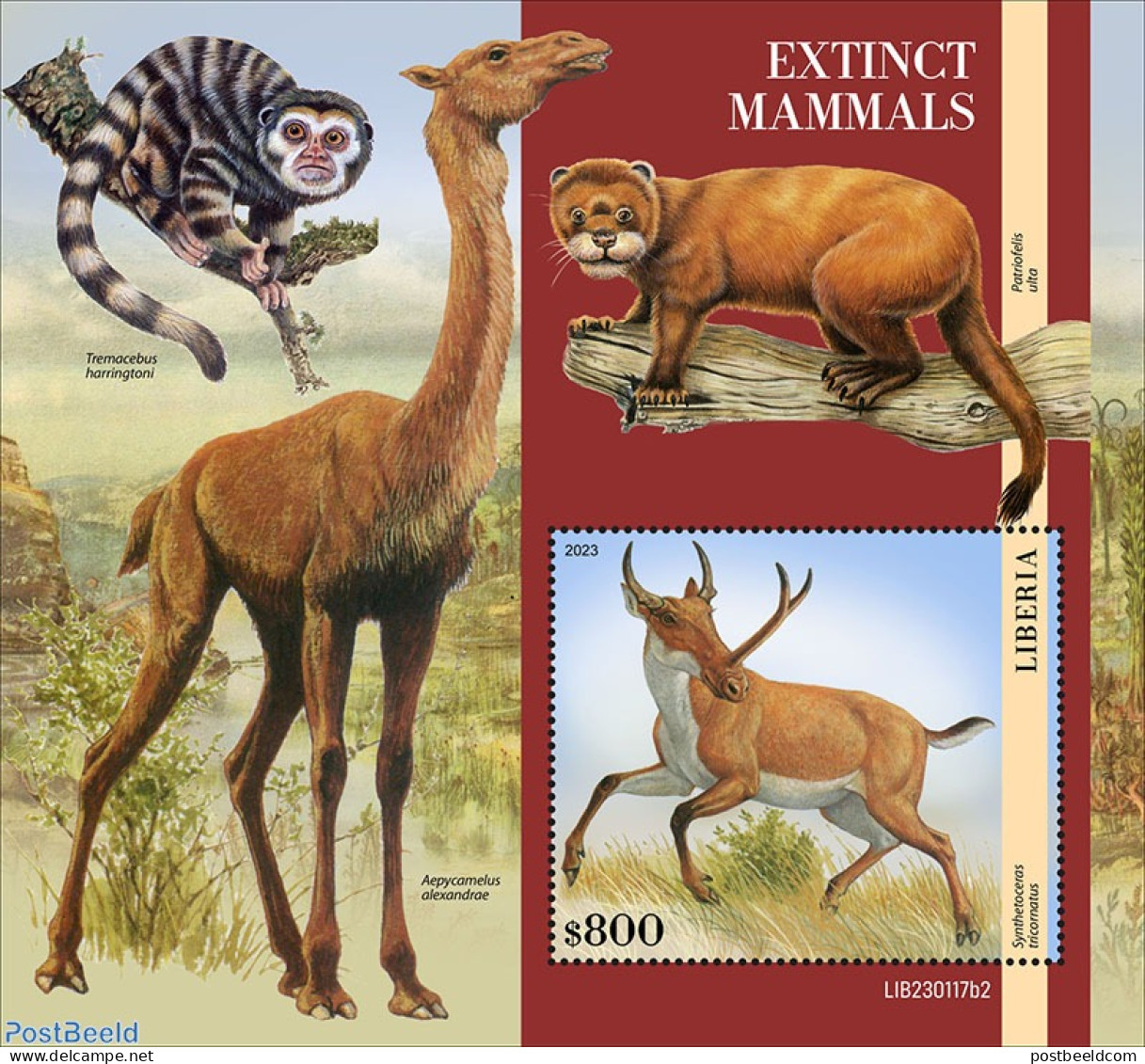 Liberia 2023 Extinct Mammals, Mint NH, Nature - Prehistoric Animals - Préhistoriques