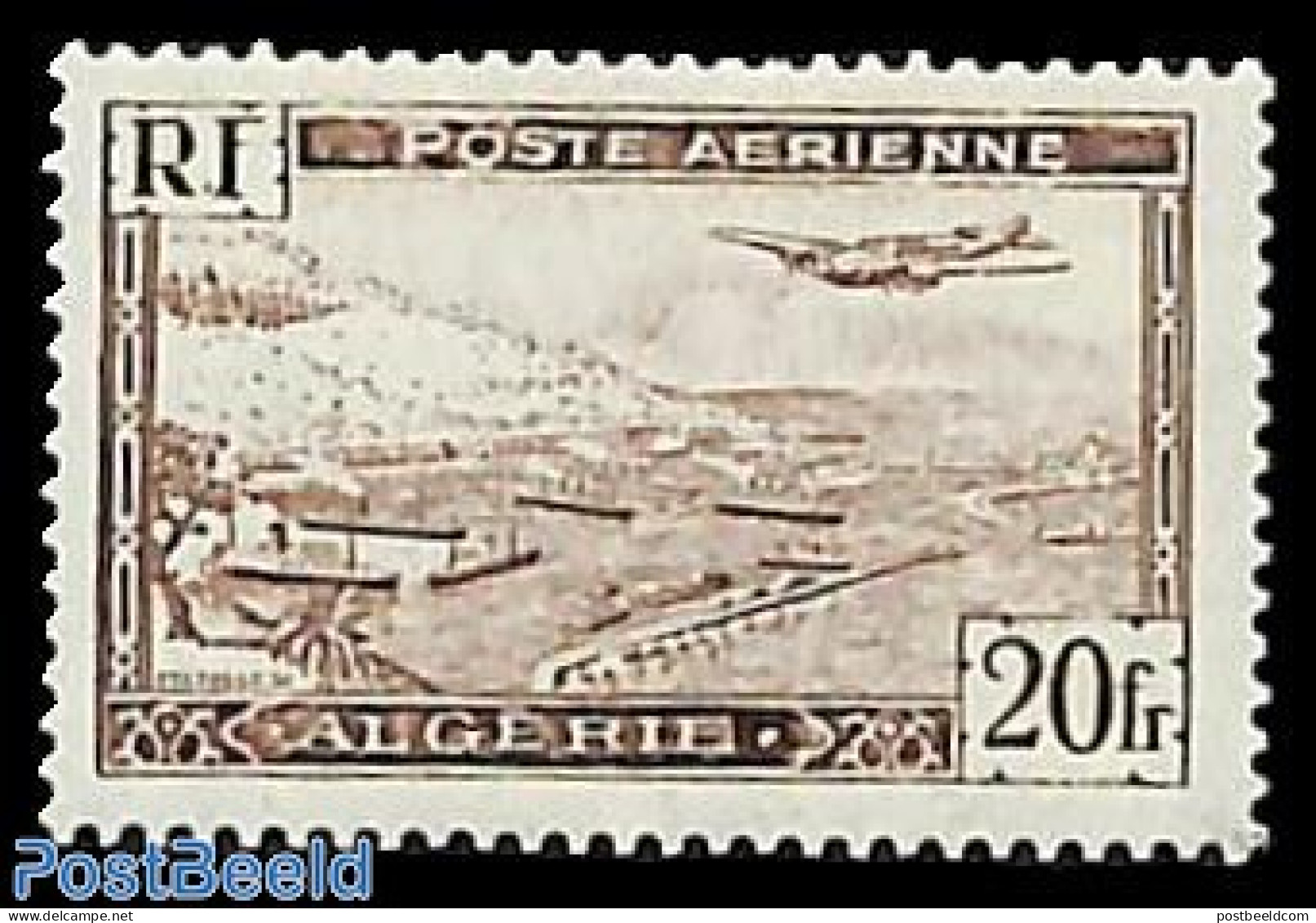 Algeria 1946 Airmail Type I (F Without Serifs, Smaller Distance Between F And POSTE), Mint NH, Transport - Aircraft & .. - Neufs