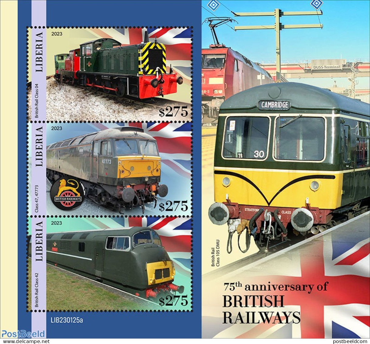 Liberia 2023 British Railways, Mint NH, Transport - Railways - Eisenbahnen