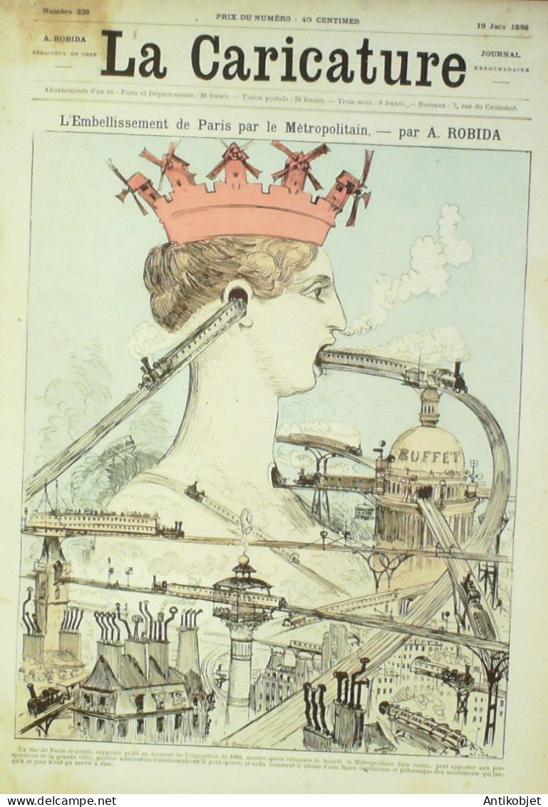 La Caricature 1886 N°338 Métropolitain De Paris Robida Bullier Sorel - Revues Anciennes - Avant 1900