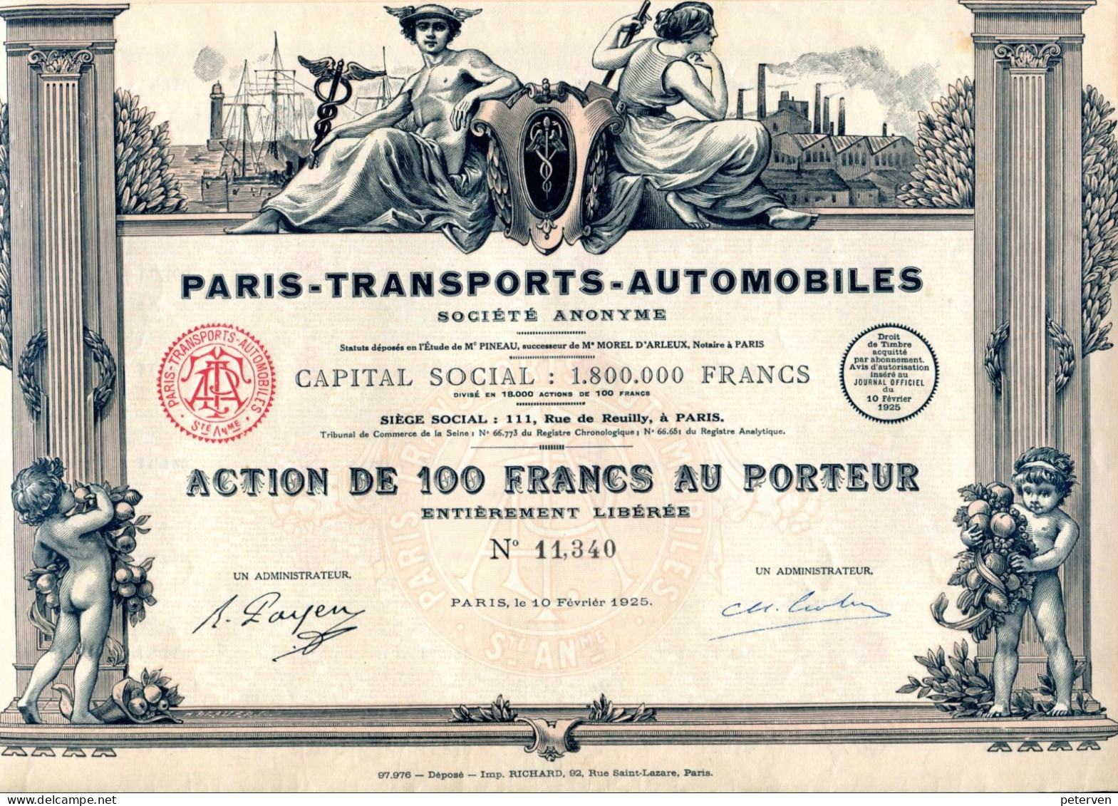 PARIS - TRANSPORTS - AUTOMOBILES (Imp. Richard) - Transporte