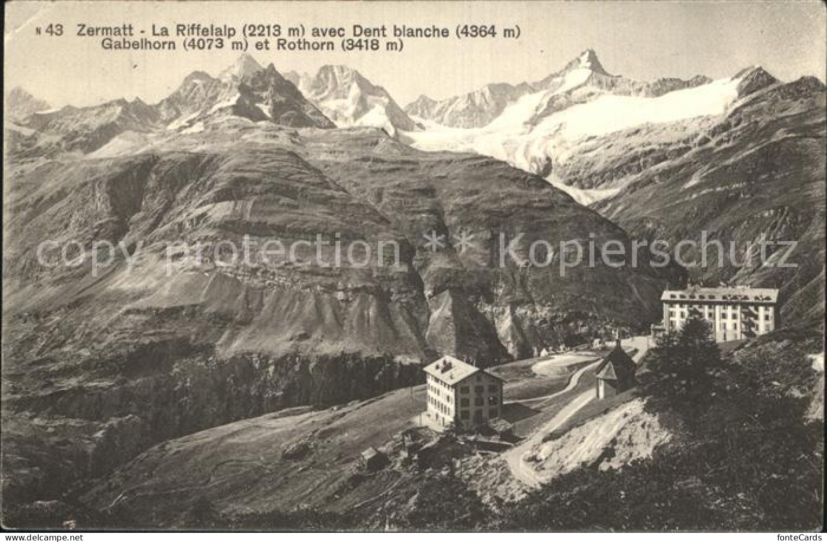 12586341 Zermatt VS Riffelalp Dent Blanche Gabelhorn Rothorn Gebirgspanorama Zer - Autres & Non Classés