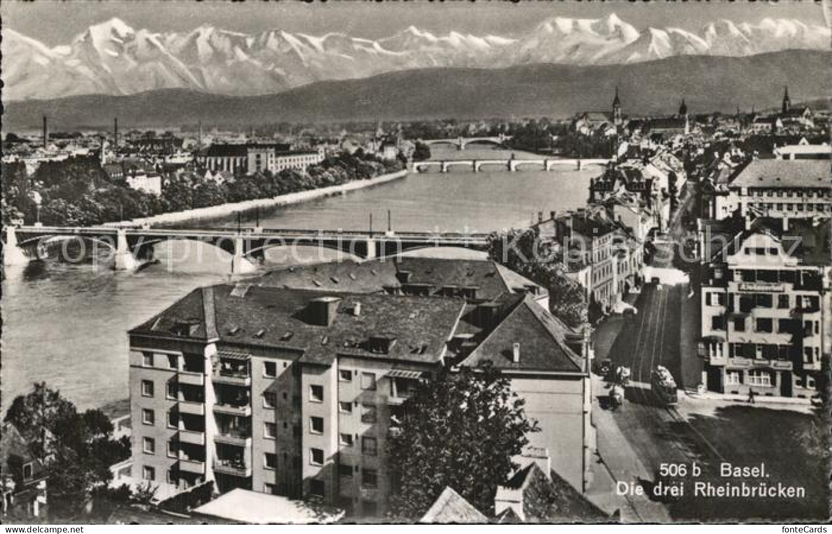 12586332 Basel BS Die Drei Rheinbruecken Alpenkette Basel - Sonstige & Ohne Zuordnung