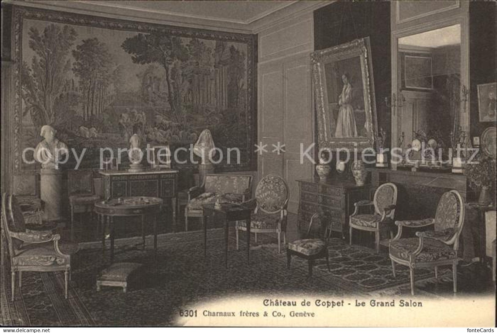 12586298 Coppet Chateau Grand Salon Schloss Salon Gemaelde Coppet - Andere & Zonder Classificatie