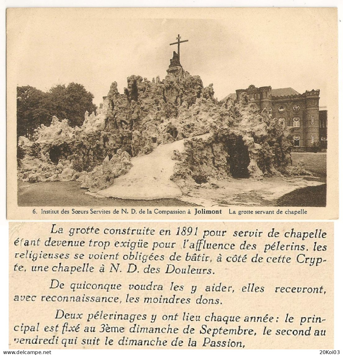 La Grotte Servant De Chapelle Jolimont, Institut Des Soeurs De N D De La Compassion à Jolimont_Edt Belge Bx _CPA Vintage - La Louvière