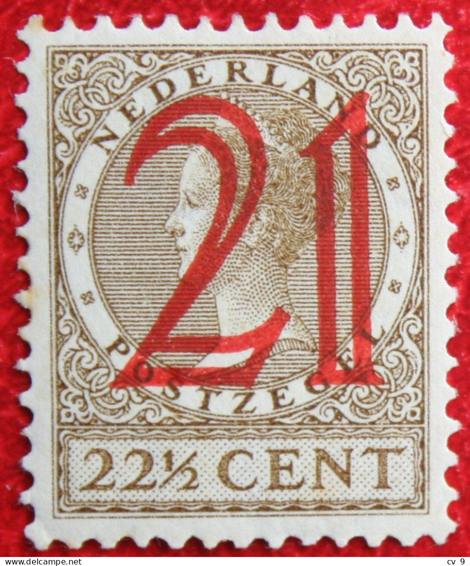 READ  21ct Overprint Hulpzegel Wilhelmina NVPH 224 Mi 228 1929 Ongebruikt MH * NEDERLAND NIEDERLANDE - Ungebraucht