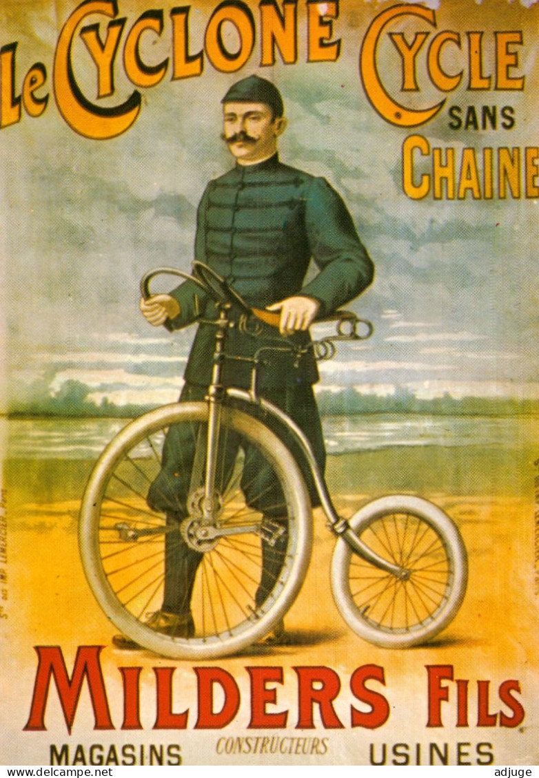 CPM- Affiche Publicité Cyclisme "Le Cyclone" Cycle Sans Chaîne - MILDERS Fils * TBE - Reclame