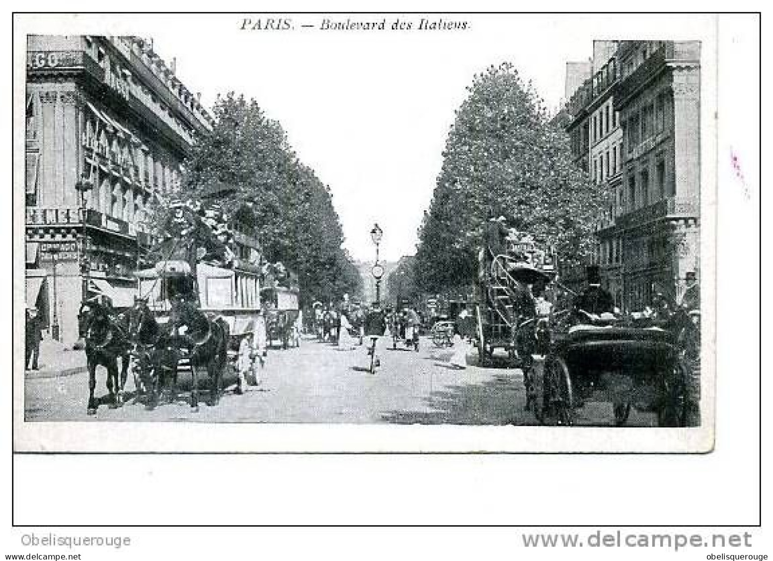75 Paris Boulevard Des Italiens Autobus A Cheval Avec Femme Cocher COCHERE Attelage  VERS 1902 - Distretto: 02
