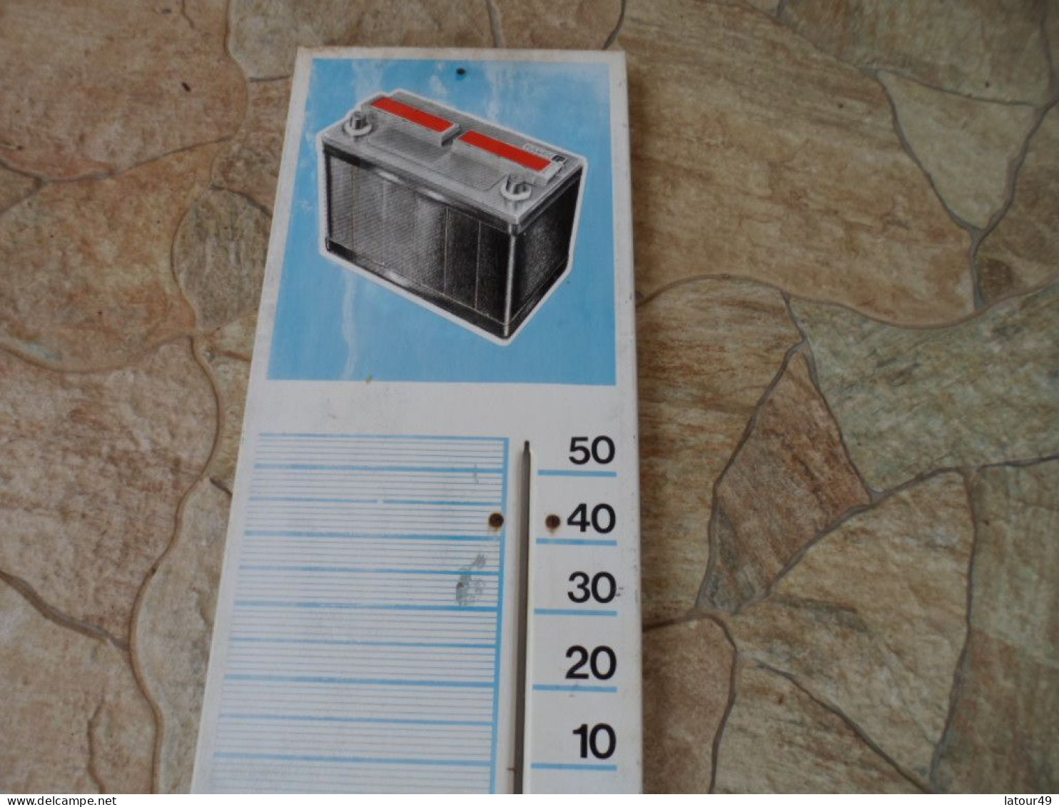 Termometre Publicitaire  Batteries  Fulman  Haut 68 Cm Dans Son Jus - Plaques En Tôle (après 1960)