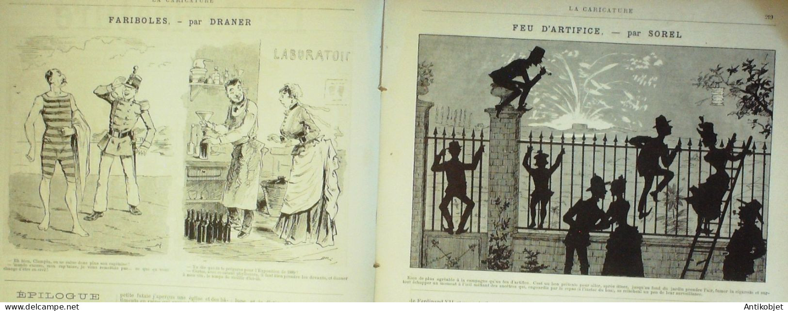 La Caricature 1886 N°341 Carottes De Juillet Draner Sarcey Par Luque Trock Feu D'artifice Sorel - Zeitschriften - Vor 1900