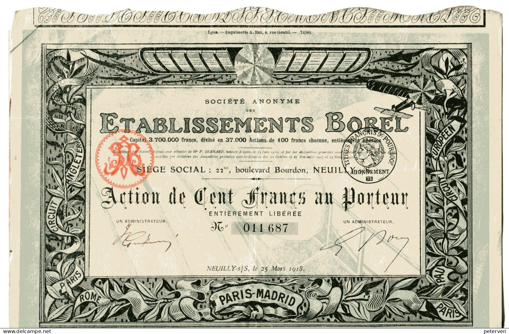 ÉTABLISSEMENTS BOREL - Transports