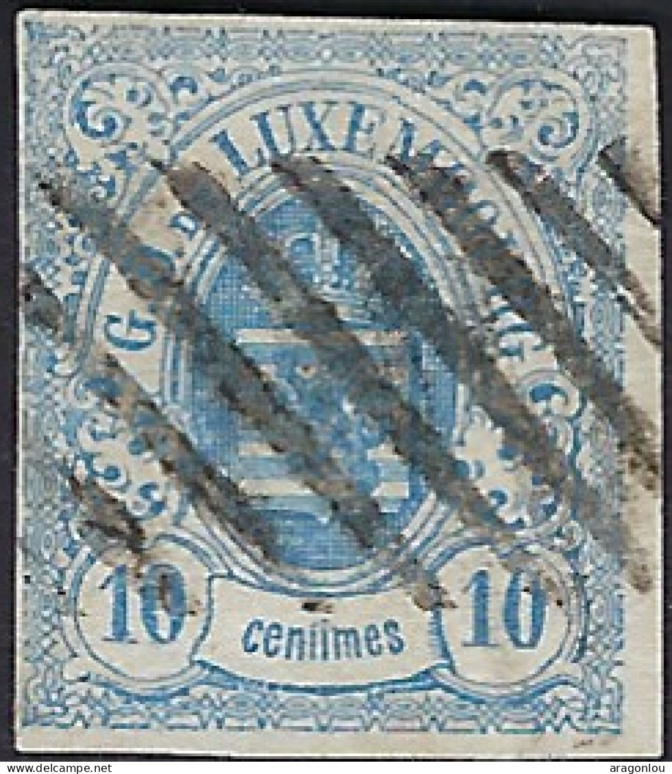 Luxembourg - Luxemburg - Timbres  - Armoiries  1859      10c.    °   Michel 6b   Certifié - 1859-1880 Stemmi