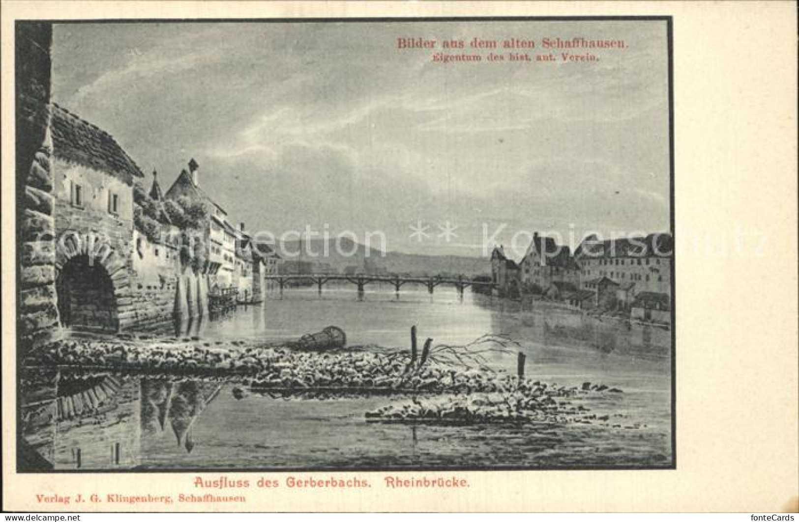 12585932 Schaffhausen SH Ausfluss Gerberbach Rheinbruecke Schaffhausen - Sonstige & Ohne Zuordnung