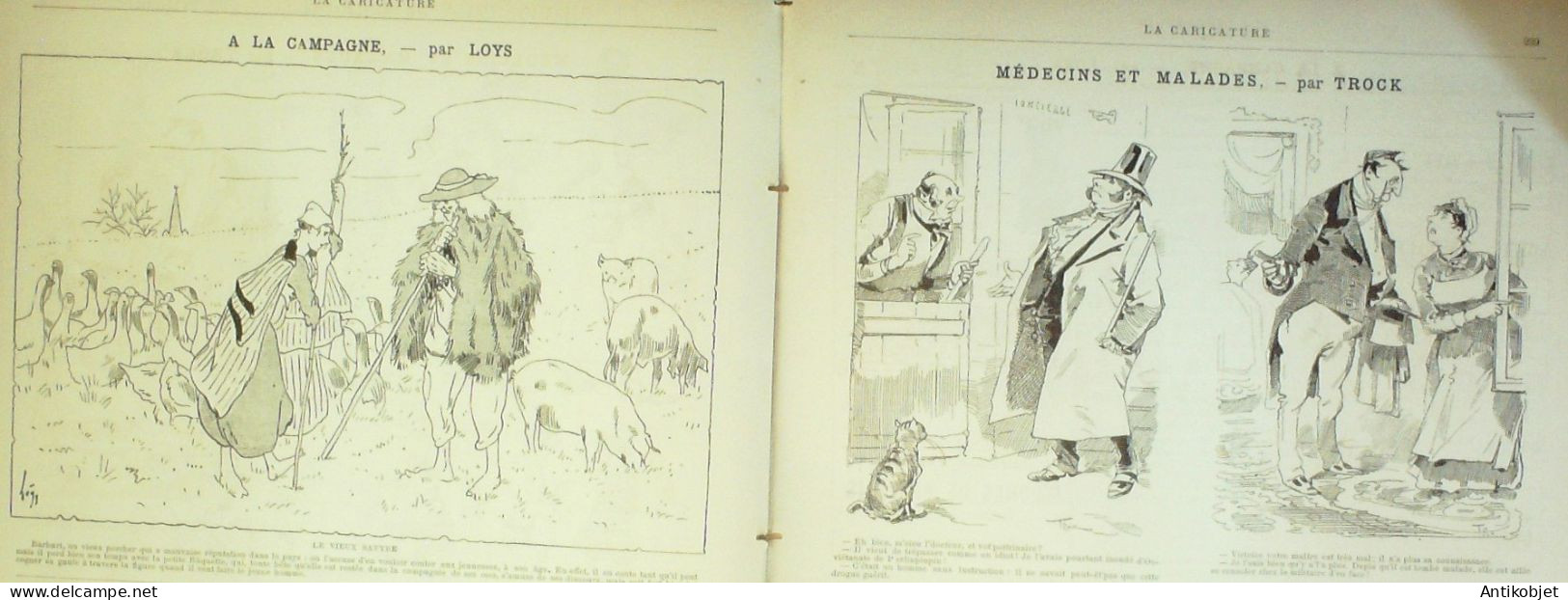 La Caricature 1886 N°342 Bains De Mer Robida Moutonnet Job Touristes Wogel Loys - Revistas - Antes 1900