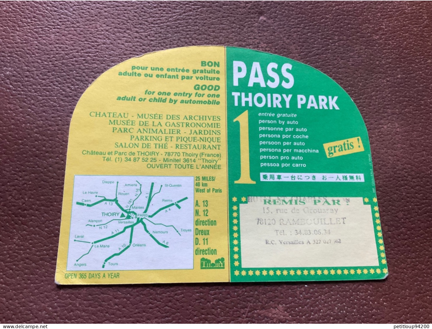 TICKET D’ENTRÉE + Autocollant  PASS Thoiry Park - Tickets - Vouchers