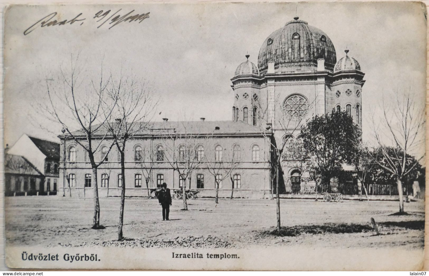 C. P. A. : Hongrie : Udvözlet Györböl : Izraelita Templom, Synagogue  En 1914 - Ungarn