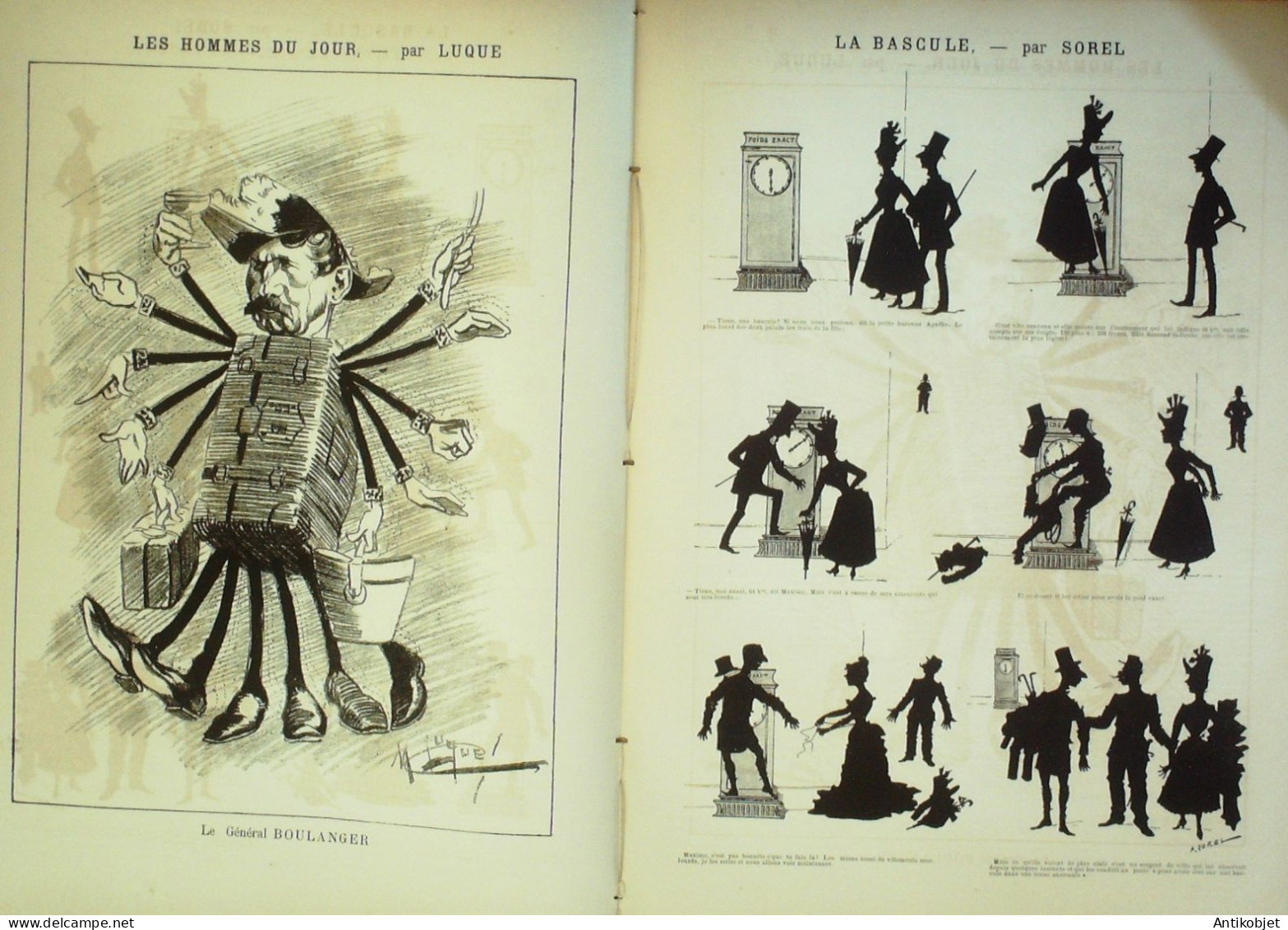 La Caricature 1886 N°343 Caran D'Ache Bascule Sorel Gal Boulanger Par Luque Nosal Draner - Revistas - Antes 1900