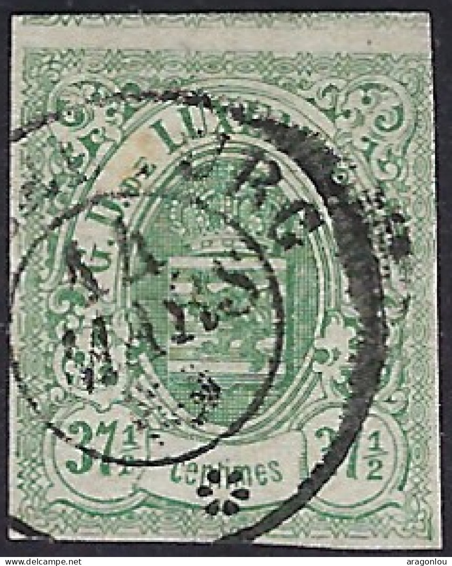 Luxembourg - Luxemburg - Timbres  - Armoiries  1859      37,5c.    °   Michel 10   Certifié        VC. 250,- - 1859-1880 Armarios