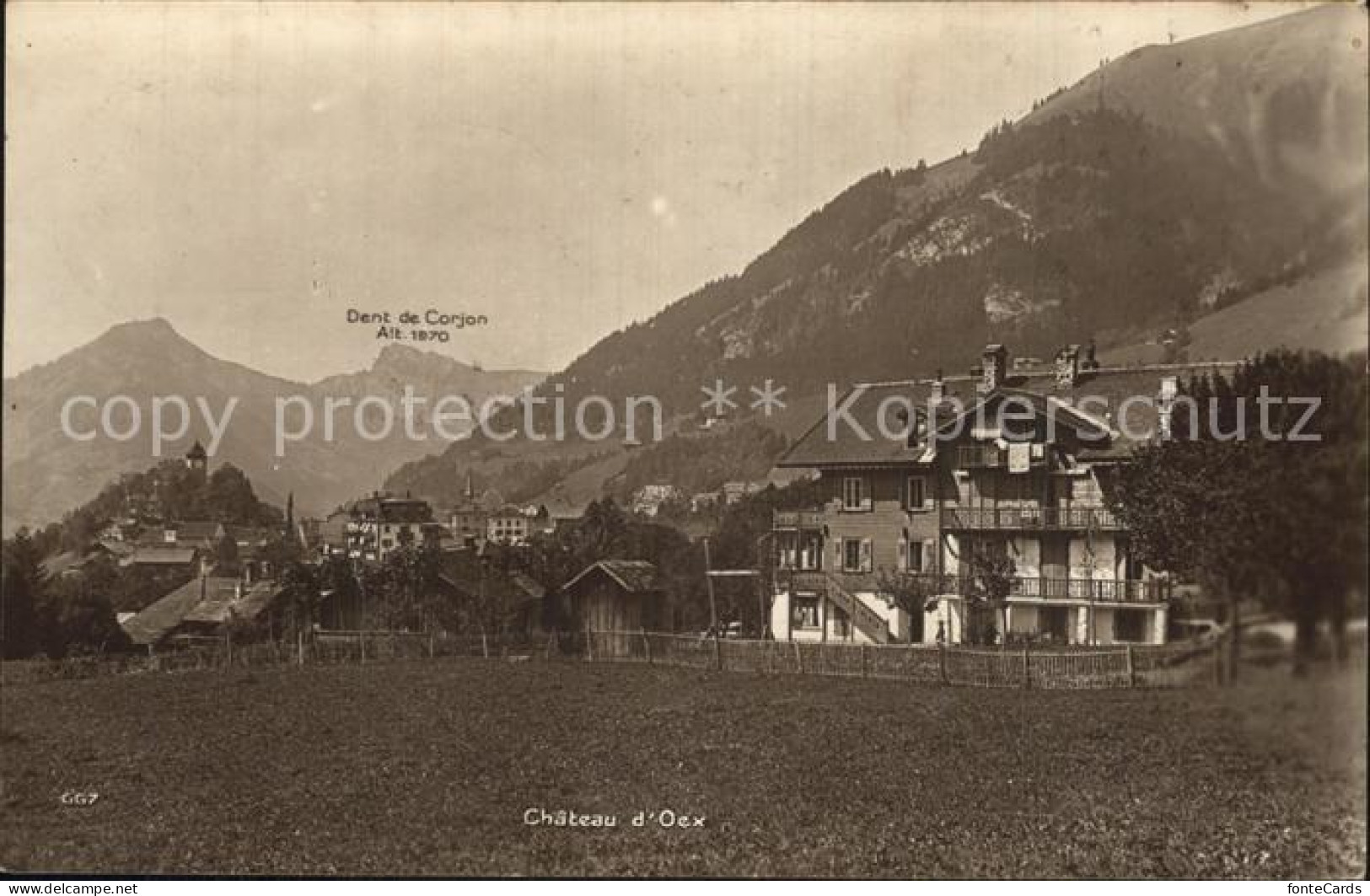 12585082 Chateau-d Oex Teilansicht Mit Dent De Corjon Alpes Chateau-d Oex - Sonstige & Ohne Zuordnung