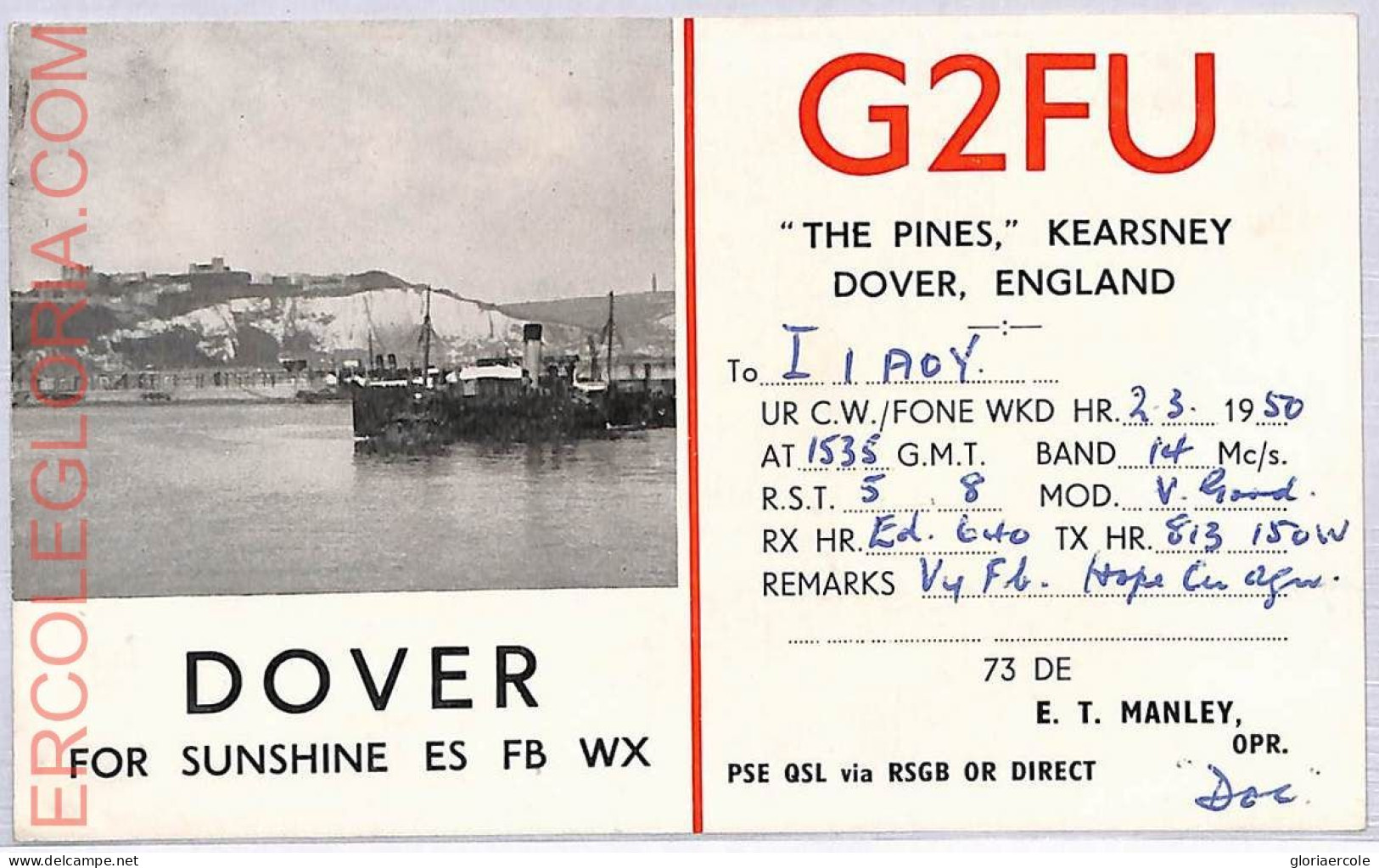 Ad9172 - GREAT BRITAIN - RADIO FREQUENCY CARD - England -  1950 - Radio