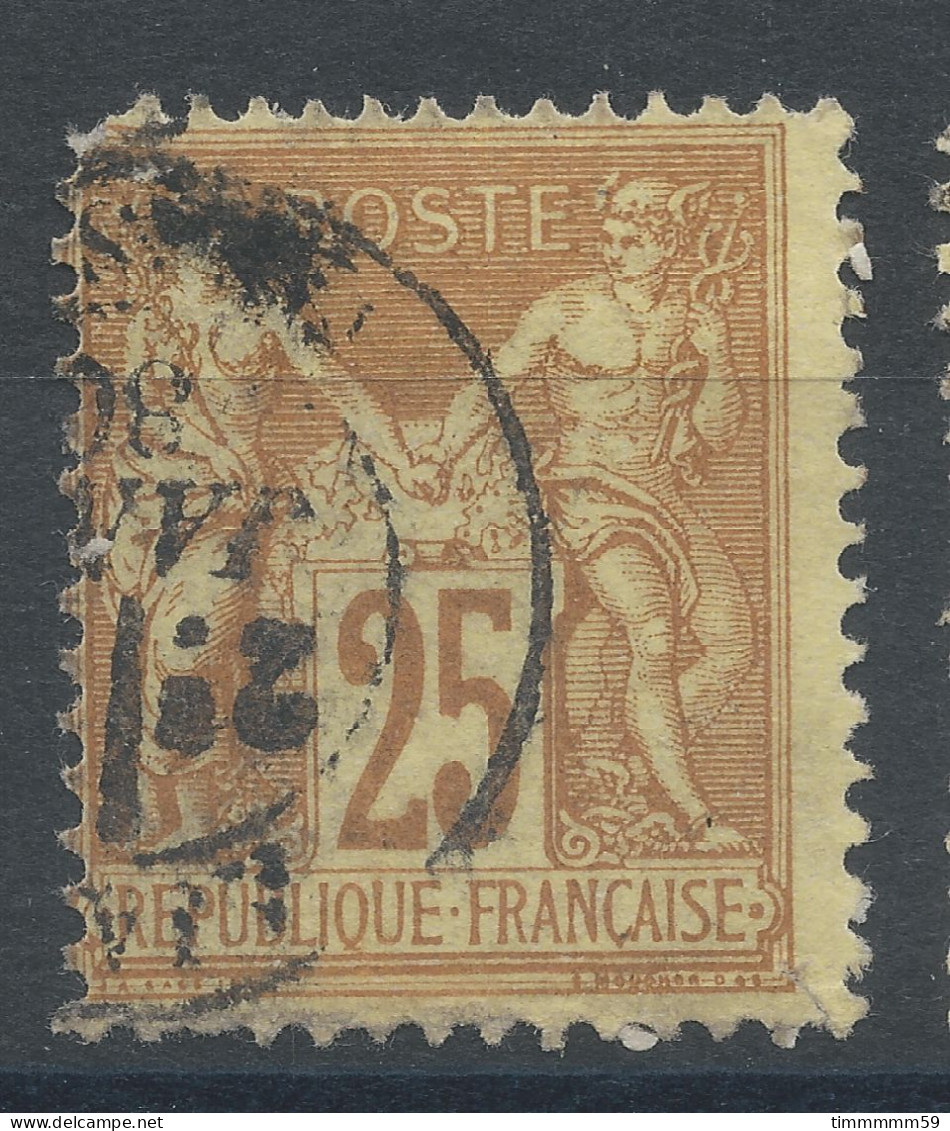 Lot N°82891   N°92, Oblitéré Cachet à Date, Défaut Coté SUD - 1876-1898 Sage (Tipo II)