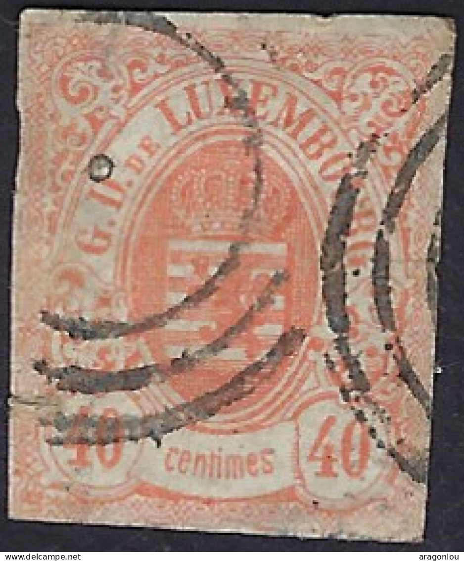 Luxembourg - Luxemburg - Timbres  - Armoiries  1859      40c.    °   Michel 11         VC. 300,-  ( Petite Fissure Haut - 1859-1880 Armarios