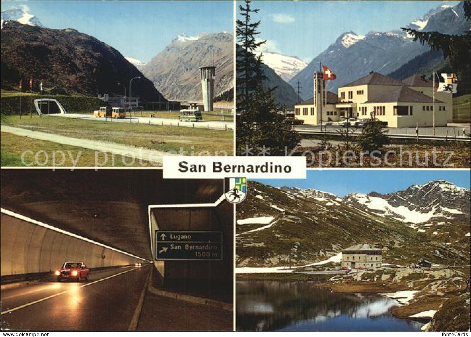 12583120 San Bernardino GR Gebirgspass Strassentunnel Passhoehe Berghotel Restau - Andere & Zonder Classificatie