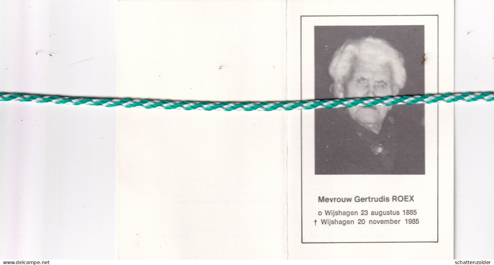 Gertrudis Roex-Verslegers, Wijshagen 1885, 1985. Honderdjarige. Foto - Obituary Notices