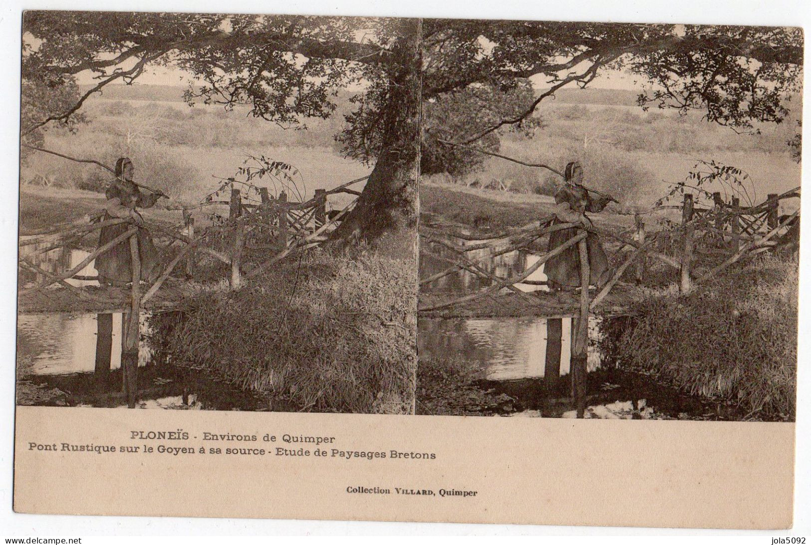 29 / PLONEÏS - Environs De QUIMPER - Pont Rustique Sur Le Goyen - Carte Stéréo - Quimper