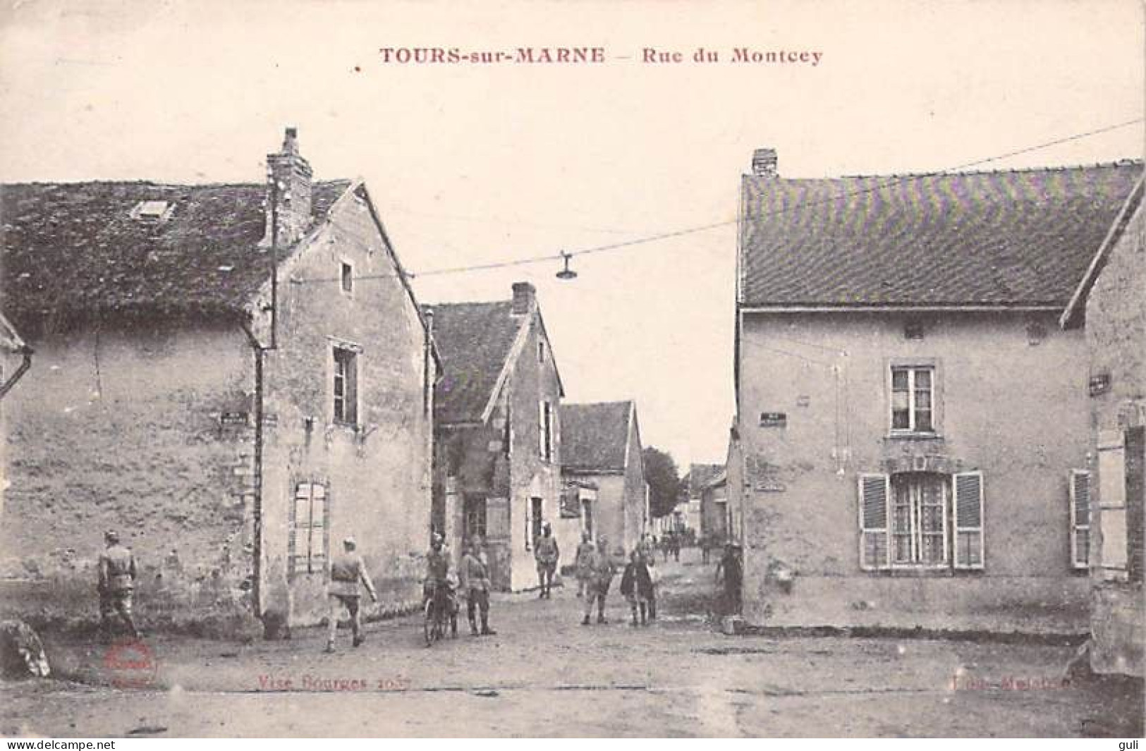 [51] Marne >  TOURS SUR MARNE - Rue De Montcey (animation Avec Soldats Soldat Militaires Militaria) - Sonstige & Ohne Zuordnung