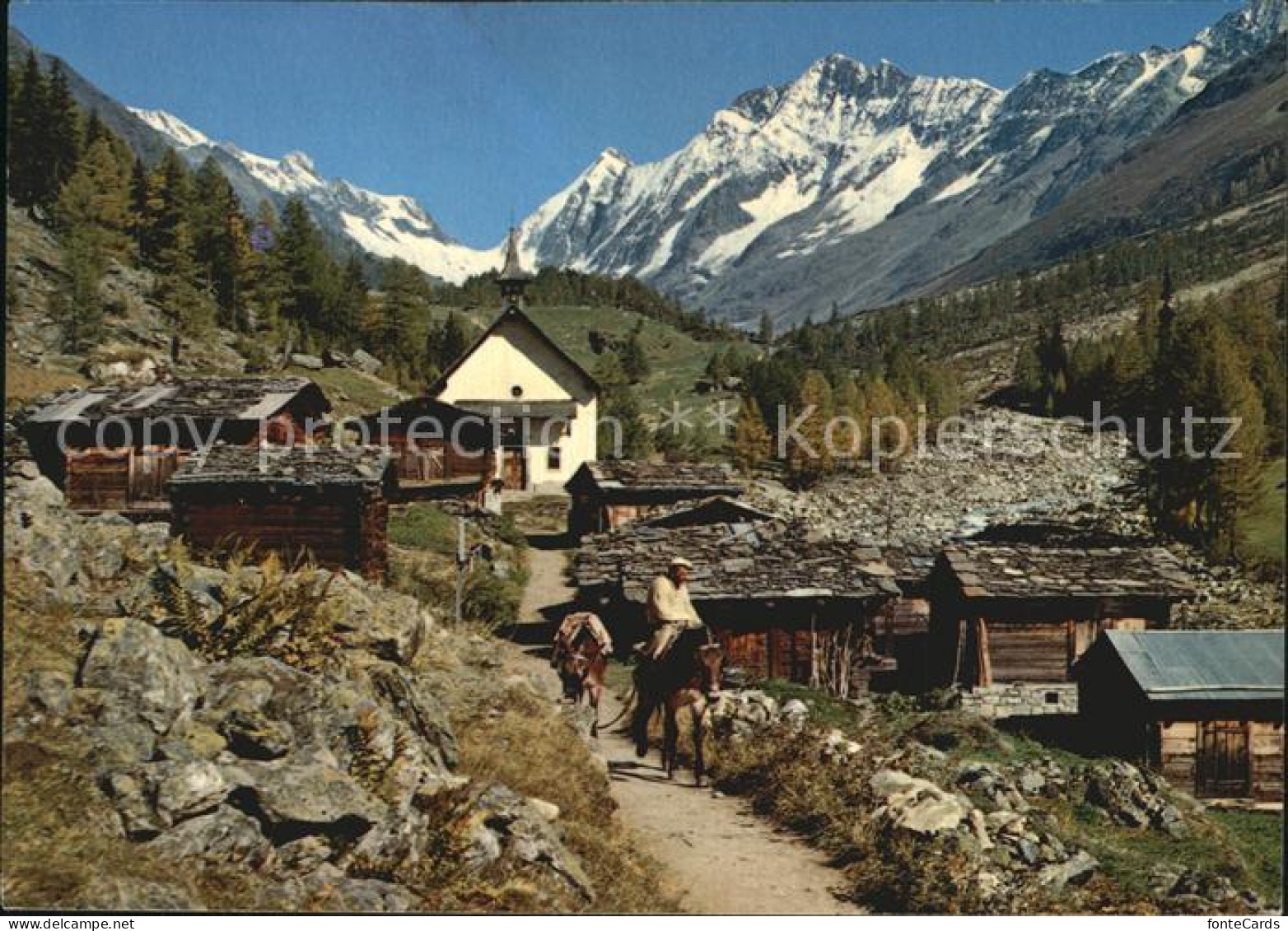 12581803 Loetschental Kuehmatt Mit Schinhorn Kippel - Autres & Non Classés