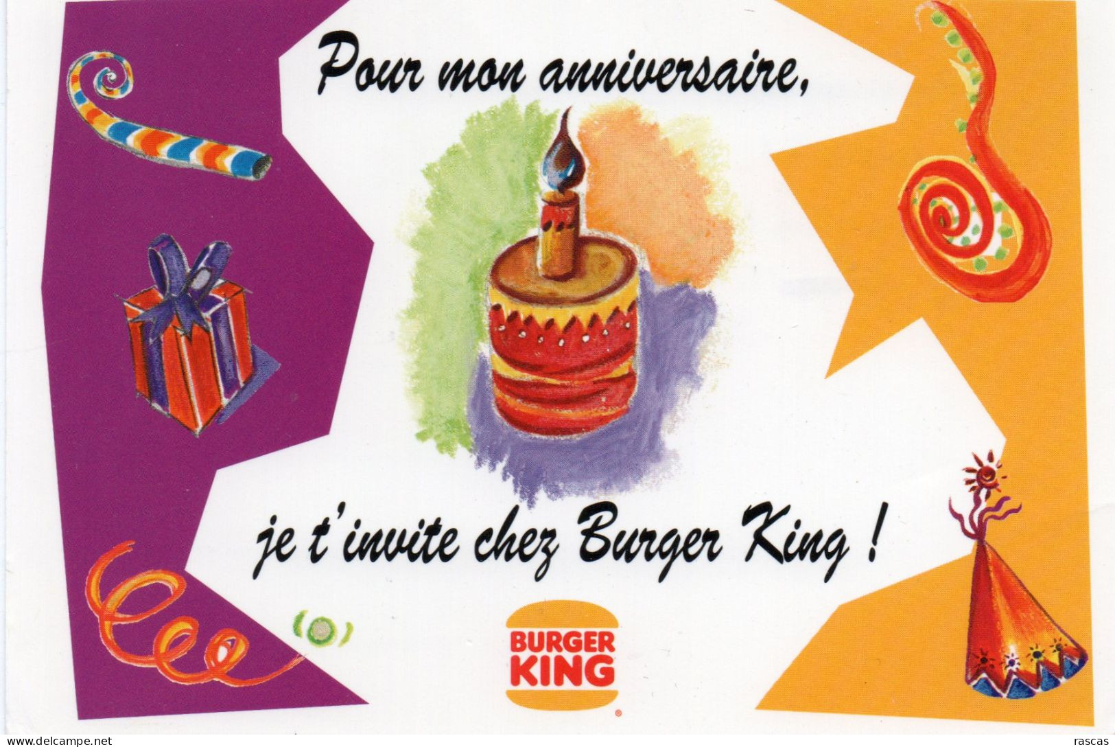 CPM - P - RESTAURANT BURGER KING - POUR MON ANNIVERSAIRE JE T'INVITE CHEZ BURGER KING ! - Hoteles & Restaurantes