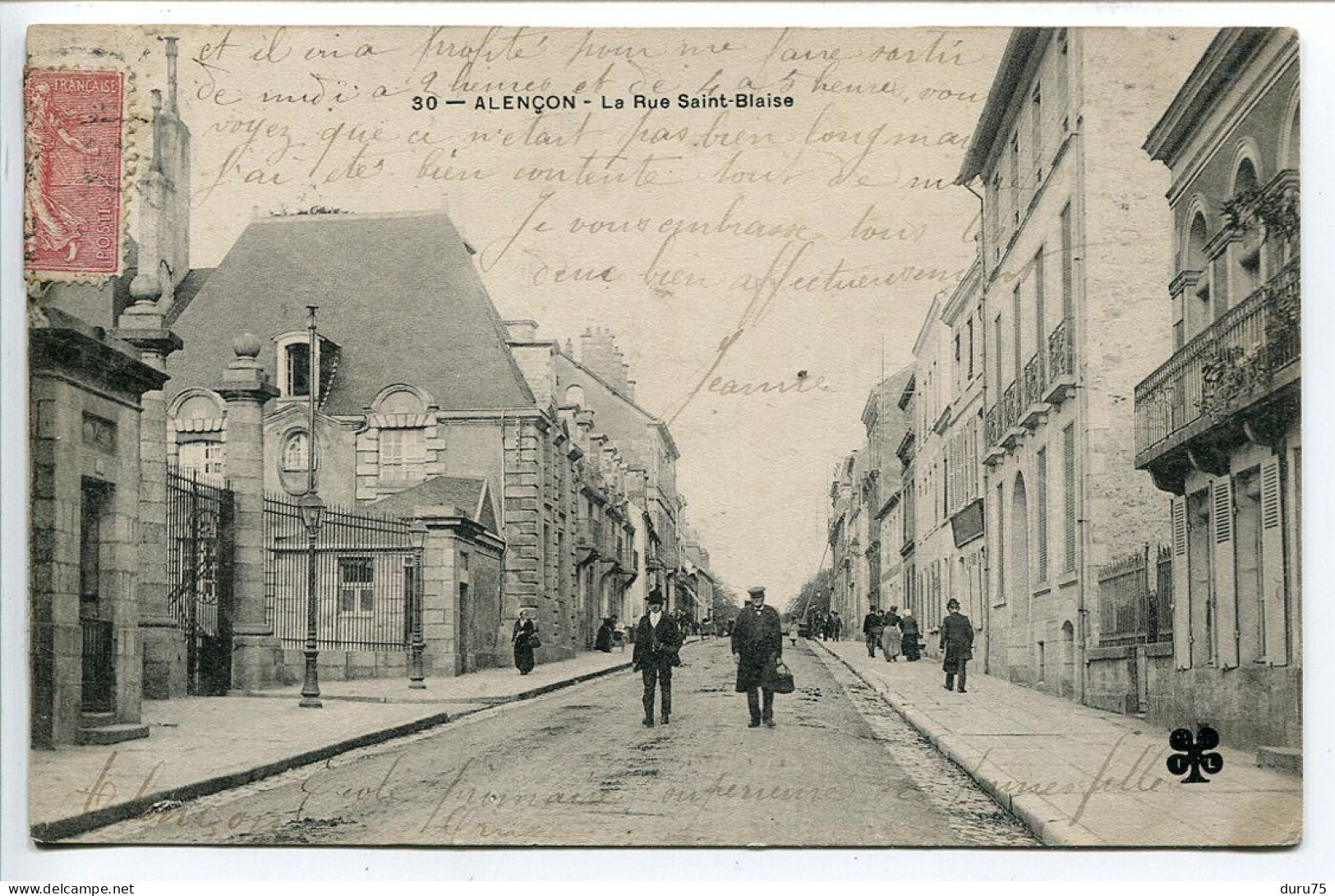 CPA Voyagé 1906 * ALENÇON La Rue Saint Blaise ( Animée ) - Alencon