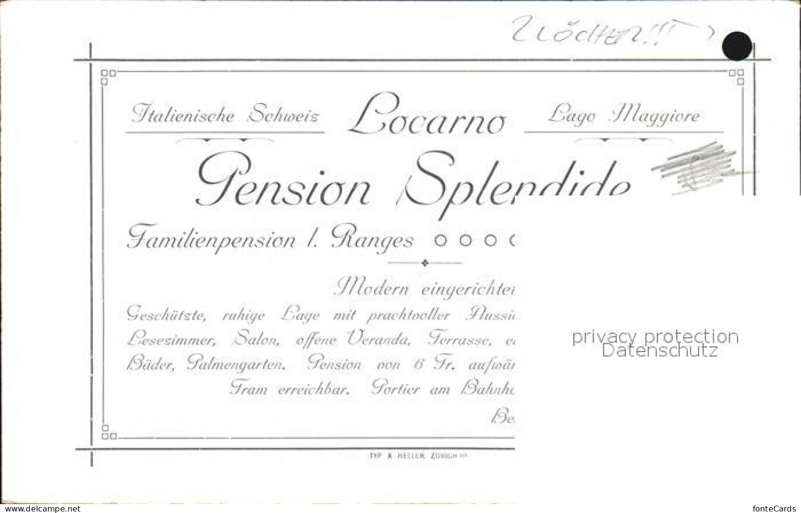 12581730 Locarno TI Pension Splendid  - Autres & Non Classés