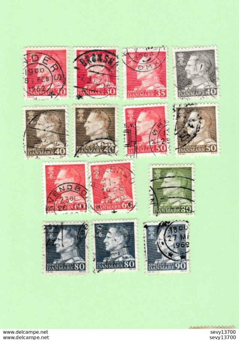 Danemark - Lot 31 Timbres - 24 Timbres Roi Frederic IX - 7 Timbres Roi Christian X - Autres & Non Classés