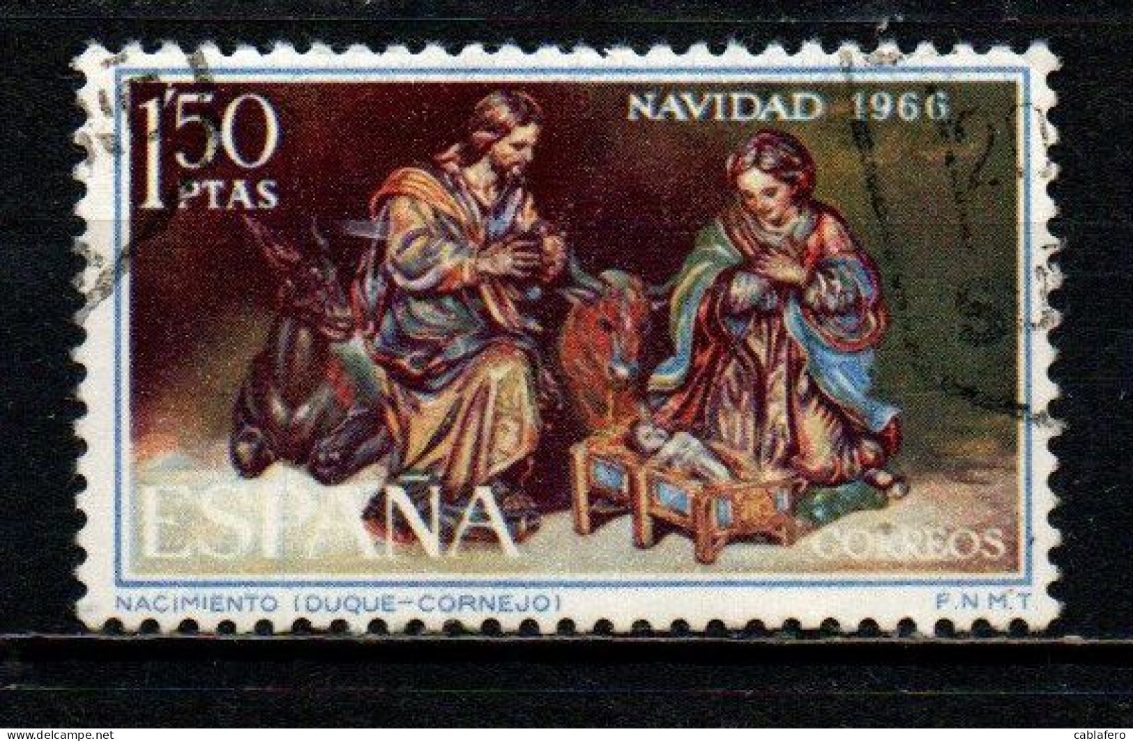 SPAGNA - 1966 - DIPINTO DI DUQUE CORNEJO - NATALE - CHRISTMAS - USATO - Gebraucht