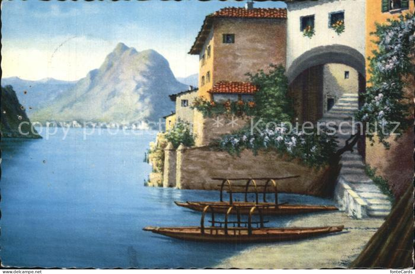 12579821 Gandria Lago Di Lugano Motivo Del Pittore Serafino Giambonini Gandria - Altri & Non Classificati